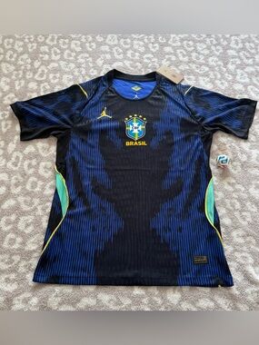 Jordan Brasil Football Jersey - Black, Blue & Yellow + Trionda Key Chain